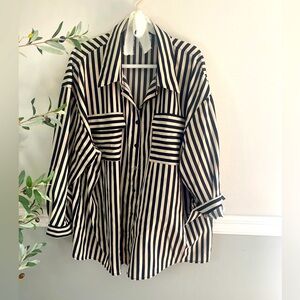 Striped Button Down Blouse